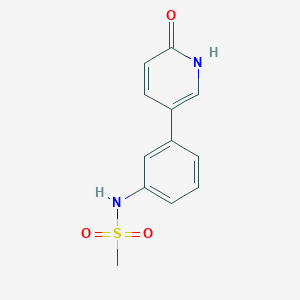 molecular formula C12H12N2O3S B6368750 2-Hydroxy-5-(3-methylsulfonylaminophenyl)pyridine, 95% CAS No. 1261973-62-9