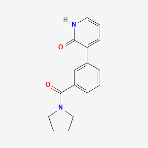 molecular formula C16H16N2O2 B6368752 2-Hydroxy-3-(3-pyrrolidinylcarbonylphenyl)pyridine, 95% CAS No. 1261940-26-4