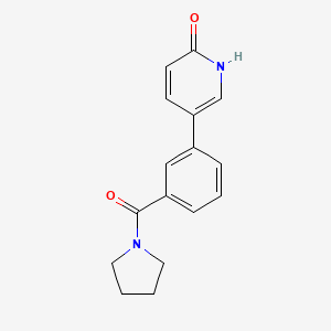 molecular formula C16H16N2O2 B6368754 2-Hydroxy-5-(3-pyrrolidinylcarbonylphenyl)pyridine, 95% CAS No. 1261896-01-8