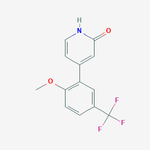 molecular formula C13H10F3NO2 B6368763 2-Hydroxy-4-(2-methoxy-5-trifluoromethylphenyl)pyridine, 95% CAS No. 1261940-36-6