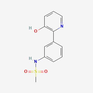 molecular formula C12H12N2O3S B6368764 3-Hydroxy-2-(3-methylsulfonylaminophenyl)pyridine, 95% CAS No. 1261909-60-7
