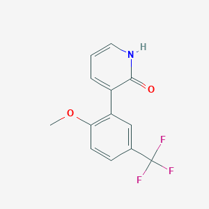 molecular formula C13H10F3NO2 B6368768 2-Hydroxy-3-(2-methoxy-5-trifluoromethylphenyl)pyridine, 95% CAS No. 1261914-33-3