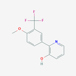 molecular formula C13H10F3NO2 B6368791 3-Hydroxy-2-(4-methoxy-3-trifluoromethylphenyl)pyridine, 95% CAS No. 1261889-36-4