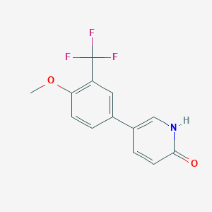 molecular formula C13H10F3NO2 B6368802 2-Hydroxy-5-(4-methoxy-3-trifluoromethylphenyl)pyridine, 95% CAS No. 1261940-42-4