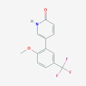 molecular formula C13H10F3NO2 B6368810 2-Hydroxy-5-(2-methoxy-5-trifluoromethylphenyl)pyridine, 95% CAS No. 1261940-39-9