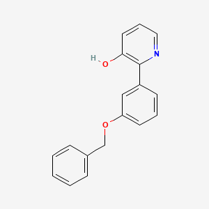 molecular formula C18H15NO2 B6368820 2-(3-Benzyloxyphenyl)-3-hydroxypyridine, 95% CAS No. 1261910-28-4