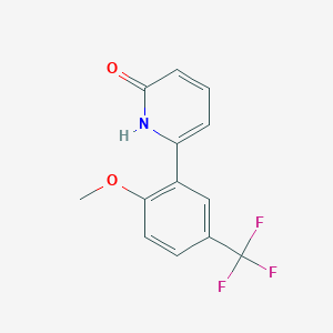 molecular formula C13H10F3NO2 B6368834 2-Hydroxy-6-(2-methoxy-5-trifluoromethylphenyl)pyridine, 95% CAS No. 1261910-22-8