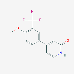 molecular formula C13H10F3NO2 B6368838 2-Hydroxy-4-(4-methoxy-3-trifluoromethylphenyl)pyridine, 95% CAS No. 1261945-73-6