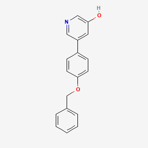 molecular formula C18H15NO2 B6368864 5-(4-Benzyloxyphenyl)-3-hydroxypyridine, 95% CAS No. 1261910-34-2