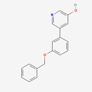 molecular formula C18H15NO2 B6368869 5-(3-Benzyloxyphenyl)-3-hydroxypyridine, 95% CAS No. 1258608-97-7