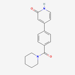 molecular formula C17H18N2O2 B6368958 2-Hydroxy-4-[4-(piperidine-1-carbonyl)phenyl]pyridine, 95% CAS No. 1261997-18-5