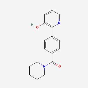 3-Hydroxy-2-[4-(piperidine-1-carbonyl)phenyl]pyridine, 95%