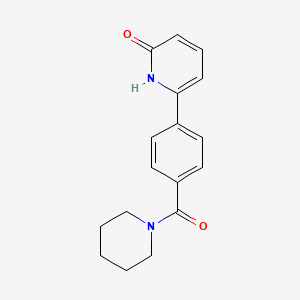 molecular formula C17H18N2O2 B6368971 2-Hydroxy-6-[4-(piperidine-1-carbonyl)phenyl]pyridine, 95% CAS No. 1111114-34-1
