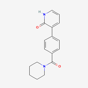 molecular formula C17H18N2O2 B6368986 2-Hydroxy-3-[4-(piperidine-1-carbonyl)phenyl]pyridine, 95% CAS No. 1261998-18-8