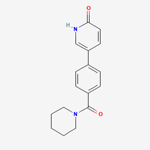 molecular formula C17H18N2O2 B6368994 2-Hydroxy-5-[4-(piperidine-1-carbonyl)phenyl]pyridine, 95% CAS No. 1111115-69-5