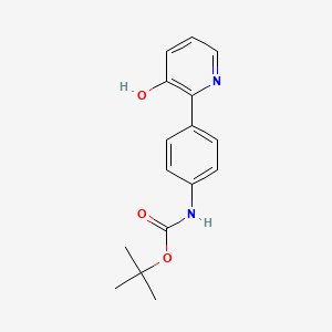 molecular formula C16H18N2O3 B6368996 2-(4-BOC-Aminophenyl)-3-hydroxypyridine, 95% CAS No. 1261982-61-9