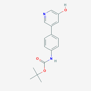 molecular formula C16H18N2O3 B6369016 5-(4-BOC-Aminophenyl)-3-hydroxypyridine, 95% CAS No. 1261893-23-5