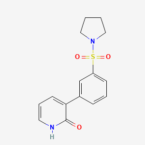 molecular formula C15H16N2O3S B6369048 2-Hydroxy-3-[3-(pyrrolidinylsulfonyl)phenyl]pyridine, 95% CAS No. 1261893-33-7