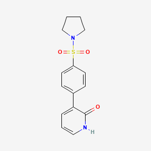 molecular formula C15H16N2O3S B6369056 2-Hydroxy-3-[4-(pyrrolidinylsulfonyl)phenyl]pyridine, 95% CAS No. 1261982-72-2