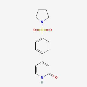 molecular formula C15H16N2O3S B6369066 2-Hydroxy-4-[4-(pyrrolidinylsulfonyl)phenyl]pyridine, 95% CAS No. 1261889-37-5