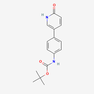 molecular formula C16H18N2O3 B6369080 5-(4-BOC-Aminophenyl)-2-hydroxypyridine, 95% CAS No. 1111115-64-0