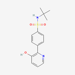 molecular formula C15H18N2O3S B6369100 2-(4-t-Butylsulfamoylphenyl)-3-hydroxypyridine, 95% CAS No. 1261940-64-0