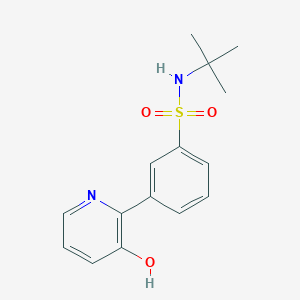 molecular formula C15H18N2O3S B6369106 2-(3-t-Butylsulfamoylphenyl)-3-hydroxypyridine, 95% CAS No. 1261893-37-1