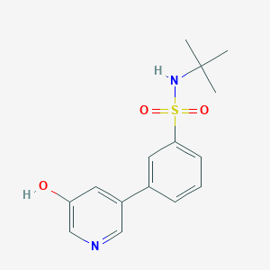 molecular formula C15H18N2O3S B6369113 5-(3-t-Butylsulfamoylphenyl)-3-hydroxypyridine, 95% CAS No. 1261940-60-6