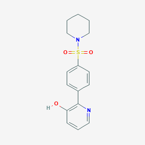 molecular formula C16H18N2O3S B6369140 3-Hydroxy-2-[4-(piperidin-1-ylsulfonyl)phenyl]pyridine, 95% CAS No. 1261932-48-2