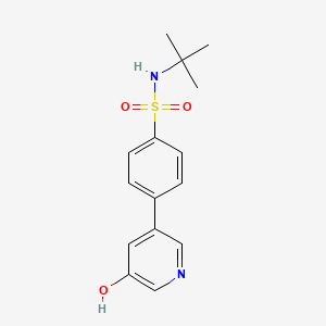 molecular formula C15H18N2O3S B6369155 5-(4-t-Butylsulfamoylphenyl)-3-hydroxypyridine, 95% CAS No. 1261940-72-0