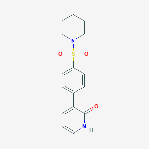 molecular formula C16H18N2O3S B6369163 2-Hydroxy-3-[4-(piperidin-1-ylsulfonyl)phenyl]pyridine, 95% CAS No. 1261940-82-2