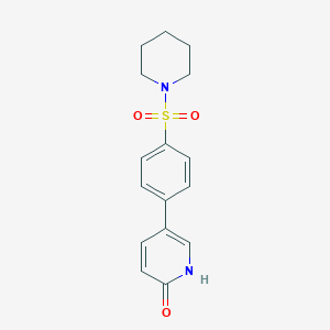molecular formula C16H18N2O3S B6369171 2-Hydroxy-5-[4-(piperidin-1-ylsulfonyl)phenyl]pyridine, 95% CAS No. 1261910-61-5