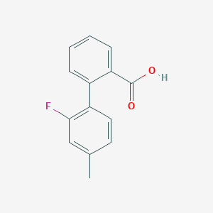 molecular formula C14H11FO2 B6369196 2-(2-Fluoro-4-methylphenyl)benzoic acid, 95% CAS No. 1261993-43-4