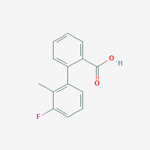 molecular formula C14H11FO2 B6369216 2-(3-Fluoro-2-methylphenyl)benzoic acid, 95% CAS No. 1261940-93-5