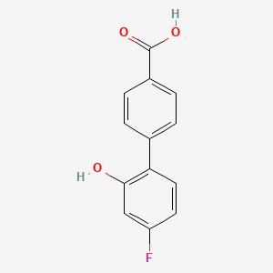 molecular formula C13H9FO3 B6369239 4-(4-Fluoro-2-hydroxyphenyl)benzoic acid, 95% CAS No. 1261910-25-1