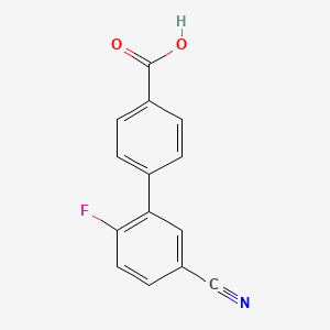 molecular formula C14H8FNO2 B6369278 4-(5-Cyano-2-fluorophenyl)benzoic acid, 95% CAS No. 1261915-00-7