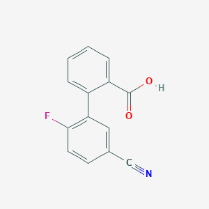 molecular formula C14H8FNO2 B6369285 2-(5-Cyano-2-fluorophenyl)benzoic acid, 95% CAS No. 1262001-04-6
