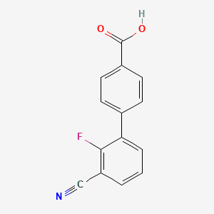 molecular formula C14H8FNO2 B6369319 4-(3-Cyano-2-fluorophenyl)benzoic acid, 95% CAS No. 1261998-23-5