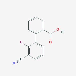 molecular formula C14H8FNO2 B6369323 2-(3-Cyano-2-fluorophenyl)benzoic acid, 95% CAS No. 1262001-18-2