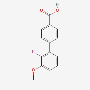 molecular formula C14H11FO3 B6369331 4-(2-Fluoro-3-methoxyphenyl)benzoic acid, 95% CAS No. 1261932-61-9
