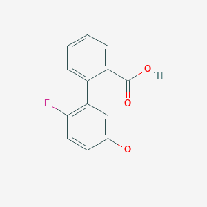 molecular formula C14H11FO3 B6369334 2-(2-Fluoro-5-methoxyphenyl)benzoic acid, 95% CAS No. 1261982-96-0