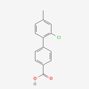 molecular formula C14H11ClO2 B6369370 4-(2-Chloro-4-methylphenyl)benzoic acid, 95% CAS No. 1100360-70-0