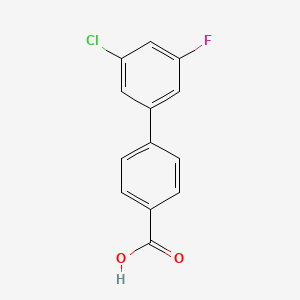 molecular formula C13H8ClFO2 B6369388 4-(3-Chloro-5-fluorophenyl)benzoic acid, 95% CAS No. 1261976-95-7