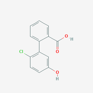 molecular formula C13H9ClO3 B6369395 2-(2-Chloro-5-hydroxyphenyl)benzoic acid, 95% CAS No. 1261927-99-4
