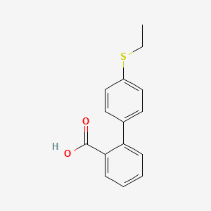 molecular formula C15H14O2S B6369447 2-(4-Ethylthiophenyl)benzoic acid, 95% CAS No. 1261896-39-2