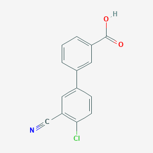 molecular formula C14H8ClNO2 B6369456 3-(4-Chloro-3-cyanophenyl)benzoic acid, 95% CAS No. 1261941-22-3