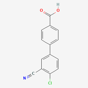 molecular formula C14H8ClNO2 B6369459 4-(4-Chloro-3-cyanophenyl)benzoic acid, 95% CAS No. 1261995-03-2