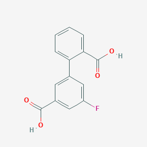 molecular formula C14H9FO4 B6369466 2-(3-Carboxy-5-fluorophenyl)benzoic acid, 95% CAS No. 1261941-40-5