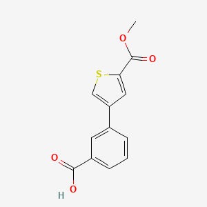 molecular formula C13H10O4S B6369477 3-[5-(Methoxycarbonyl)thiophen-3-yl]benzoic acid, 95% CAS No. 1261983-03-2