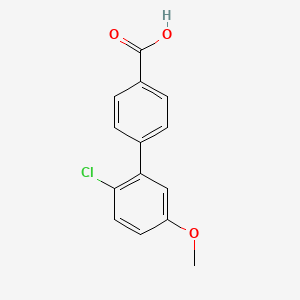 molecular formula C14H11ClO3 B6369497 4-(2-Chloro-5-methoxyphenyl)benzoic acid, 95% CAS No. 1261893-66-6